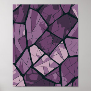 Elegantes Lila geometrisches Glasdesign Poster