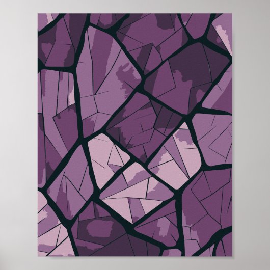Elegantes Lila geometrisches Glasdesign Poster (Vorne)