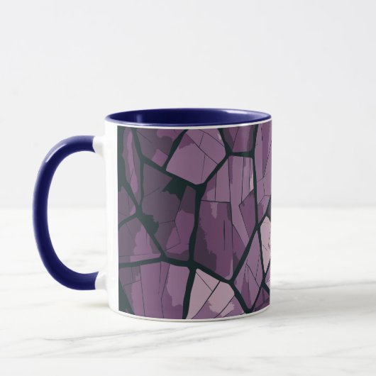 Elegantes Lila geometrisches Glasdesign Tasse (Links)