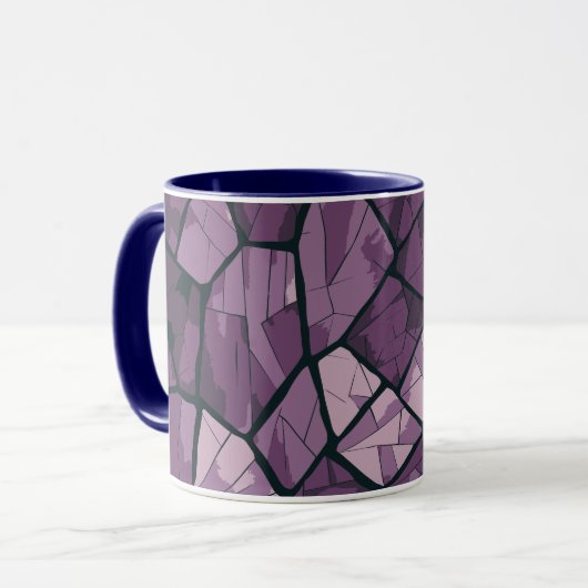 Elegantes Lila geometrisches Glasdesign Tasse (Vorderseite Links)