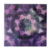 Elegantes Lila geometrisches Muster Fliese (Vorderseite)