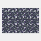 Elegantes, Lila Geschenk für grüne Blumen Geschenkpapier Set (Vorderseite 3)