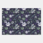 Elegantes, Lila Geschenk für grüne Blumen Geschenkpapier Set (Vorderseite 2)