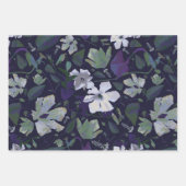 Elegantes, Lila Geschenk für grüne Blumen Geschenkpapier Set (Vorderseite)