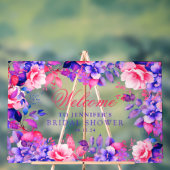 Elegantes Lila Glam Floral Brautparty Willkommen Acrylschild (Neutral)