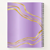 Elegantes Lila Gold Floral Girly Sketchbook Notizblock (Rückseite)