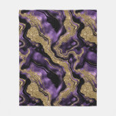 Elegantes Lila-Gold-Glitzer-Muster Fleecedecke (Vorderseite)