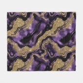 Elegantes Lila-Gold-Glitzer-Muster Fleecedecke (Vorderseite (Horizontal))