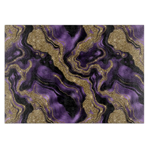 Elegantes Lila-Gold-Glitzer-Muster Schneidebrett