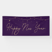Elegantes Lila Gold Happy New Year Banner (Horizontal)