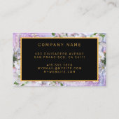 Elegantes Lila Gold Hinzufügen Ihrer Text-Business Visitenkarte (Rückseite)