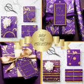 Elegantes Lila & Gold 'Joy & Segen' Geschenkanhänger