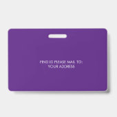 Elegantes, Lila Gold-Logo der Schule für den Schul Ausweis (Back)