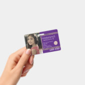 Elegantes, Lila Gold-Logo der Schule für den Schul Ausweis (Handheld)