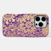 Elegantes Lila-Gold-Mandala-Muster Case-Mate iPhone Hülle (Rückseite (Horizontal))