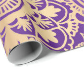 Elegantes Lila Gold Mandala Muster Geschenkpapier (Rolleneckpunkt)