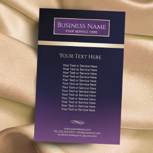 Elegantes Lila & Gold Schönheitssalon & Wellness-C Flyer