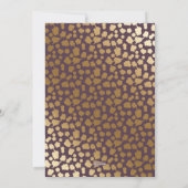 Elegantes Lila Gold Stars Script Foto Weihnachten (Rückseite)