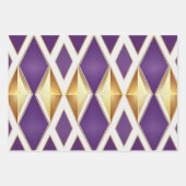 Elegantes Lila Gold- und Weißgemische Muster Geschenkpapier Set (Vorderseite)