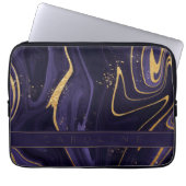 Elegantes, Lila Goldmarmor-Monogramm Laptopschutzhülle (Vorderseite)