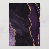 Elegantes Lila Goldmedaille-Hochzeitmenü Menükarte (Rückseite)