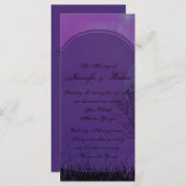 Elegantes Lila Gothic Posh Wedding Programm (Vorne/Hinten)