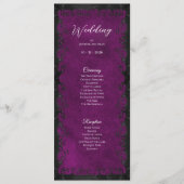 Elegantes lila gotisches Hochzeitsprogramm Menükarte (Vorderseite)