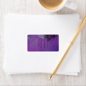 Elegantes Lila Gotisches Night Wedding Lip Balm La Adressaufkleber (Insitu)