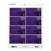 Elegantes Lila gotisches Trinkwasser-Flaschenetike (Vorne)