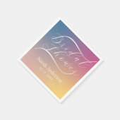 Elegantes Lila Gradient Ombre Script-Brautparty Serviette (Ecke)