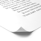 Elegantes Lila-Grau-12-Tisch-Hochzeitsdiagramm Poster (Ecke)