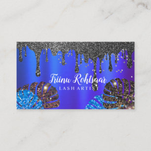 Elegantes Lila Grau Abstrakt Bokeh Glitter Visitenkarte
