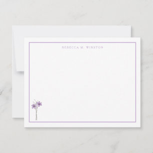 Elegantes lila Grün Personalized Mitteilungskarte