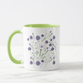 Elegantes Lila Grünes Blumenmuster Tasse (Links)