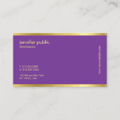 Elegantes Lila handgeschriebenes Skript Moderner C Visitenkarte (Rückseite)