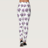 Elegantes Lila handGezeichnet Ginkgo-Leaf-Muster Leggings (Rückseite)