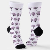 Elegantes Lila handGezeichnet Ginkgo-Leaf-Muster Socken (Gewinkelt)
