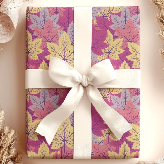 Elegantes, Lila Herbstmuster Geschenkpapier