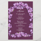 Elegantes Lila Hochzeitsmenü am Lilac Finn (Vorderseite)
