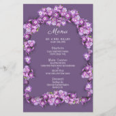 Elegantes Lila Hochzeitsmenü von Lilac I Arch Flor (Vorderseite)