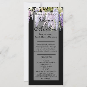 Elegantes lila Hochzeitsprogramm