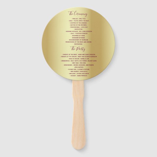 Elegantes Lila Hochzeitsprogramm Fächer (Rückseite)