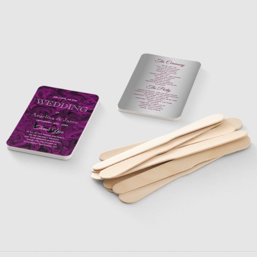Elegantes Lila Hochzeitsprogramm Fächer (Non-assembled)