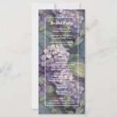 Elegantes lila Hochzeitsprogramm für Wasserfarben (Rückseite)