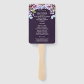 Elegantes Lila Hochzeitsprogramm für Wasserfarben Fächer (Rückseite)