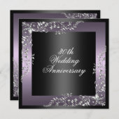 Elegantes Lila Hochzeitstag Einladung (Vorne/Hinten)