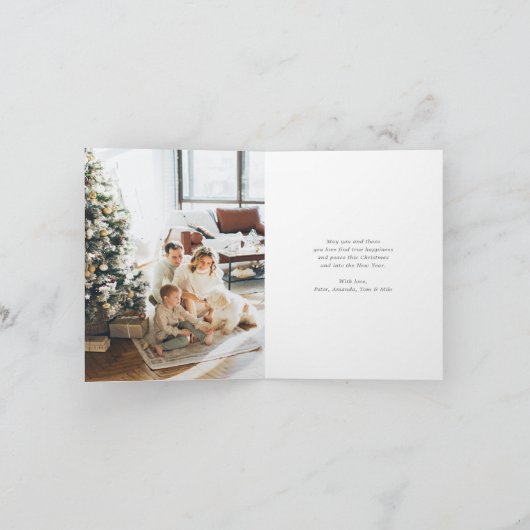 Elegantes Lila Holly Foto Frohe Weihnachten geklap (Innenseite)