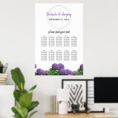 Elegantes Lila Hydrangea Hochzeitssattel Poster (Heimbüro)