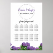 Elegantes Lila Hydrangea Hochzeitssattel Poster (Vorne)