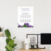 Elegantes Lila Hydrangea Hochzeitssattel Poster (Heimbüro)
